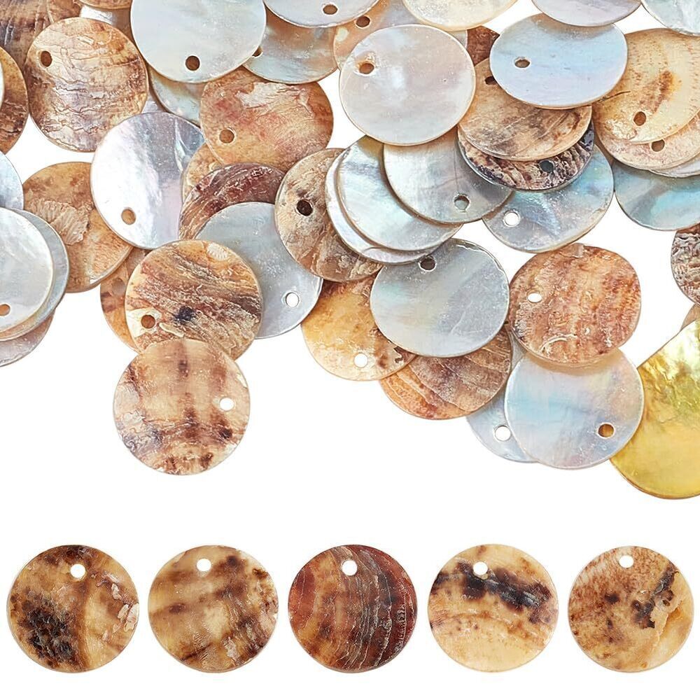 2488 1 Box 150Pcs 15MM Capiz Shell Charms Seashell Charms Bulk Sealife